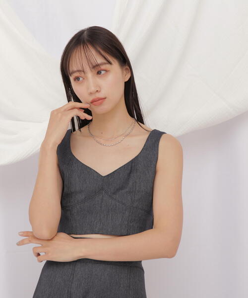 JILL by JILL STUART(ジルバイジルスチュアート)の「◇デニムライクビスチェ(ベスト・レディース・ネイビー/ホワイト系その他・FREE)」の13枚目の写真