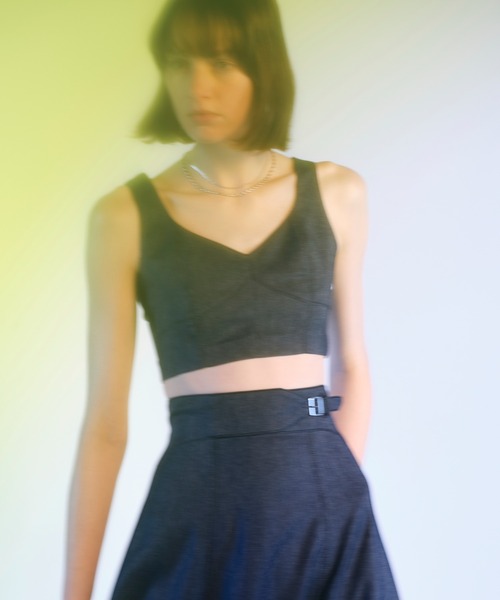 JILL by JILL STUART(ジルバイジルスチュアート)の「◇デニムライクビスチェ(ベスト・レディース・ネイビー/ホワイト系その他・FREE)」の4枚目の写真