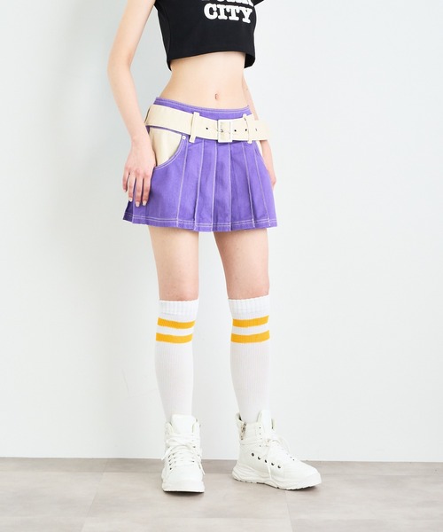 ANNA SUI NYC（アナ スイ エヌ ワイ シー）の「ANNA SUI NYC ツートーンツイルスカート（スカート・レディース・ブルー/ブラック/パープル・S/M）」の11枚目の写真