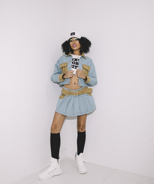 ANNA SUI NYC（アナ スイ エヌ ワイ シー）の「ANNA SUI NYC ツートーンツイルスカート（スカート・レディース・ブルー/ブラック/パープル・S/M）」の4枚目の写真