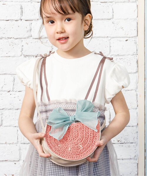 Seraph（セラフ）の「フルーツモチーフポシェット（ショルダーバッグ・キッズ・エメラルド/ピンク/オレンジ・FREE）」の2枚目の写真