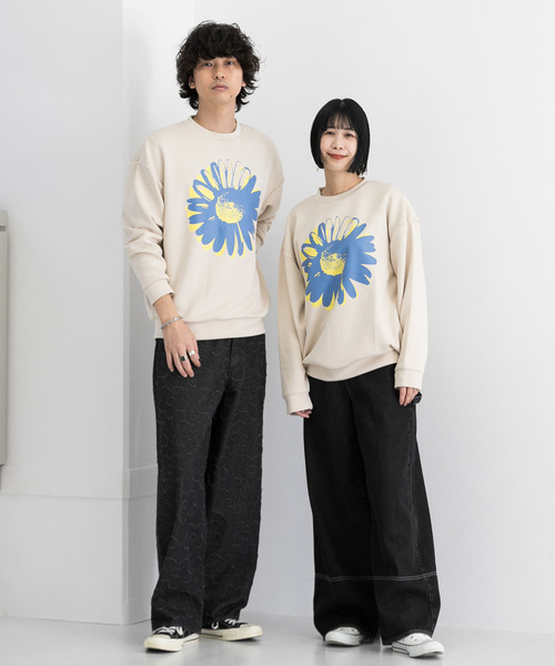 SENSE OF PLACE by URBAN RESEARCH（センスオブプレイスバイアーバンリサーチ）の「ポップアートダンボールポンチスウェット（スウェット・メンズ・ライトベージュ/チャコールグレー/グリーン・LARGE/MEDIUM）」の5枚目の写真