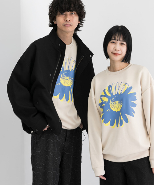 SENSE OF PLACE by URBAN RESEARCH（センスオブプレイスバイアーバンリサーチ）の「ポップアートダンボールポンチスウェット（スウェット・メンズ・ライトベージュ/チャコールグレー/グリーン・LARGE/MEDIUM）」の7枚目の写真