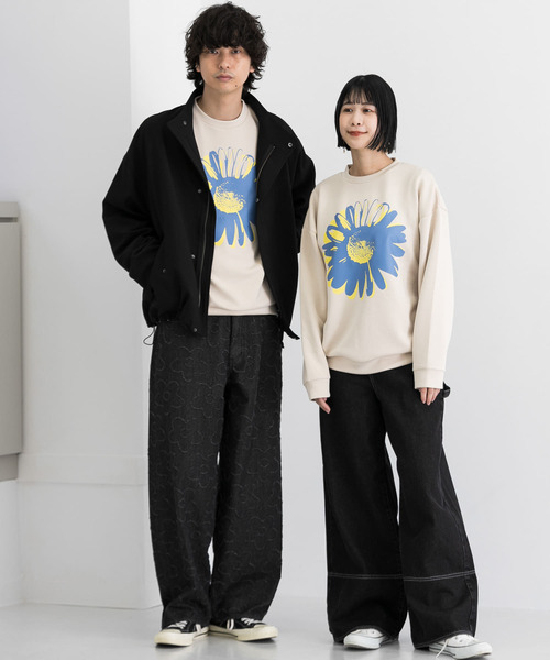 SENSE OF PLACE by URBAN RESEARCH（センスオブプレイスバイアーバンリサーチ）の「ポップアートダンボールポンチスウェット（スウェット・メンズ・ライトベージュ/チャコールグレー/グリーン・LARGE/MEDIUM）」の8枚目の写真