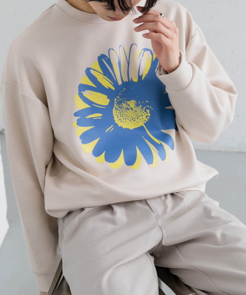 SENSE OF PLACE by URBAN RESEARCH（センスオブプレイスバイアーバンリサーチ）の「ポップアートダンボールポンチスウェット（スウェット・メンズ・ライトベージュ/チャコールグレー/グリーン・LARGE/MEDIUM）」の9枚目の写真