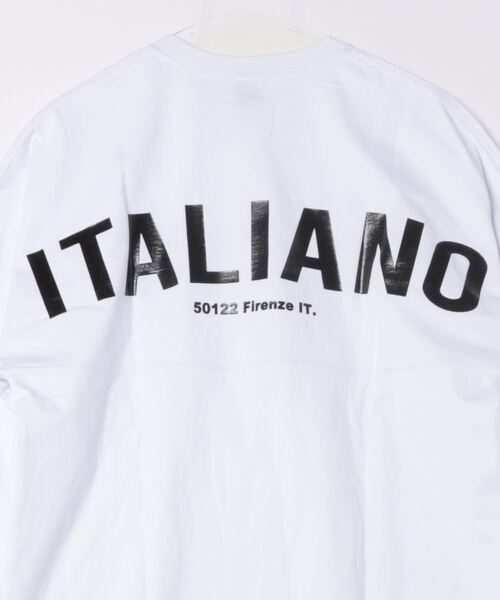 VIBGYOR(ヴィブジョー)の「ヘヴィウェイト天竺 ドルマンスリーブ 光沢プリント 長袖 クルーネック(Tシャツ/カットソー・メンズ・ホワイト/ベージュ/ブラック・MEDIUM/LARGE)」の4枚目の写真