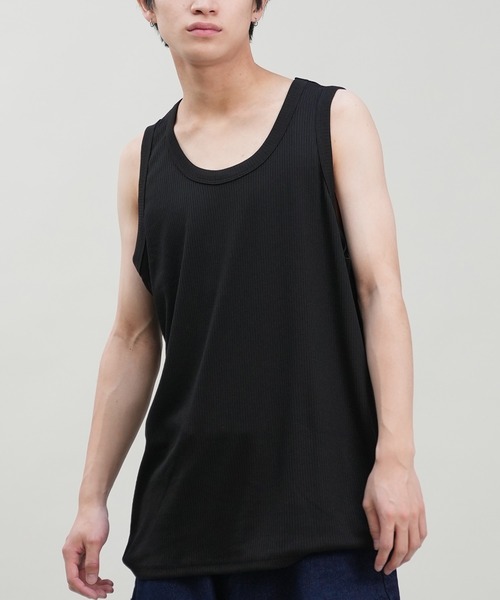 ムラサキスポーツ（ムラサキスポーツ）の「【ムラサキスポーツ限定】DEAR LAUREL/ディアローレル ワイドリブタンクトップ  Wide Rib Tank Top D24S2321（タンクトップ・メンズ・ホワイト/ブラック・L/M）」の2枚目の写真