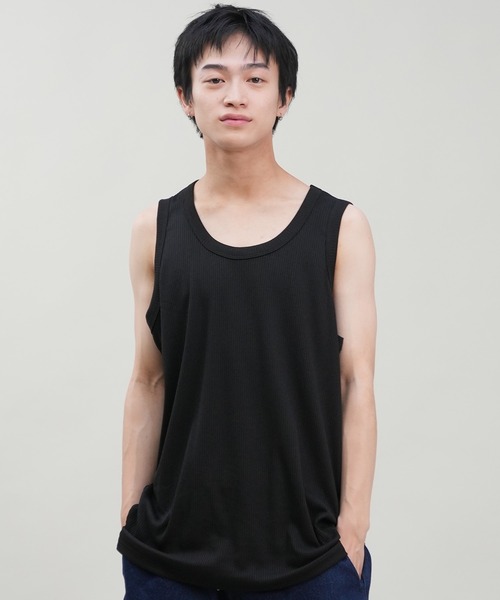 ムラサキスポーツ（ムラサキスポーツ）の「【ムラサキスポーツ限定】DEAR LAUREL/ディアローレル ワイドリブタンクトップ  Wide Rib Tank Top D24S2321（タンクトップ・メンズ・ホワイト/ブラック・L/M）」の13枚目の写真