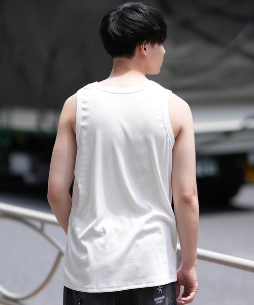 ムラサキスポーツ（ムラサキスポーツ）の「【ムラサキスポーツ限定】DEAR LAUREL/ディアローレル ワイドリブタンクトップ  Wide Rib Tank Top D24S2321（タンクトップ・メンズ・ホワイト/ブラック・L/M）」の6枚目の写真