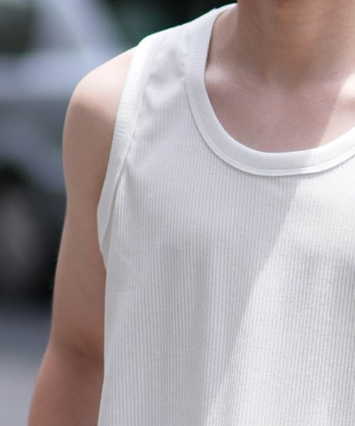 ムラサキスポーツ（ムラサキスポーツ）の「【ムラサキスポーツ限定】DEAR LAUREL/ディアローレル ワイドリブタンクトップ  Wide Rib Tank Top D24S2321（タンクトップ・メンズ・ホワイト/ブラック・L/M）」の12枚目の写真