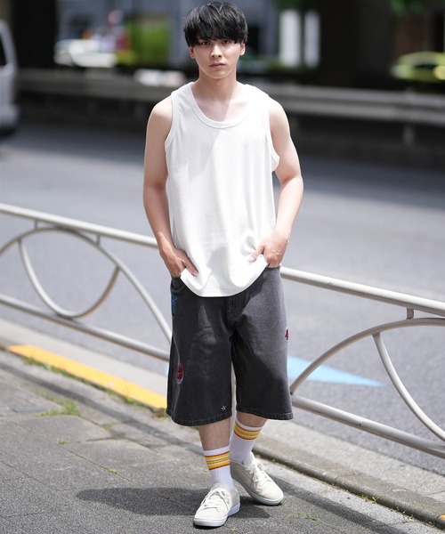 ムラサキスポーツ（ムラサキスポーツ）の「【ムラサキスポーツ限定】DEAR LAUREL/ディアローレル ワイドリブタンクトップ  Wide Rib Tank Top D24S2321（タンクトップ・メンズ・ホワイト/ブラック・L/M）」の8枚目の写真