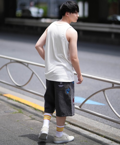 ムラサキスポーツ（ムラサキスポーツ）の「【ムラサキスポーツ限定】DEAR LAUREL/ディアローレル ワイドリブタンクトップ  Wide Rib Tank Top D24S2321（タンクトップ・メンズ・ホワイト/ブラック・L/M）」の10枚目の写真