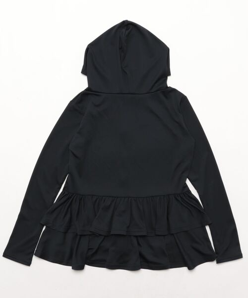 Ocean Pacific（オーシャンパシフィック）の「レディース ティアードラッシュガード 水着 UVカット フリル ルームウェア 水陸両用  ヨガウェア  ピラティス  トレーニングウェア（ラッシュガード・レディース・オフホワイト/ブラック/ブラック×グレー/ベージュ・LARGE/MEDIUM/XX-LARGE/X-LARGE）」の5枚目の写真