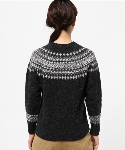 SHIPS for women（シップスフォーウィメン）の「【LEE 12月号掲載】 HARLEY（ハーレー）:シェットランド クルーネック（ニット/セーター・レディース・ダークグレー/ベージュ・ONE SIZE）」の5枚目の写真