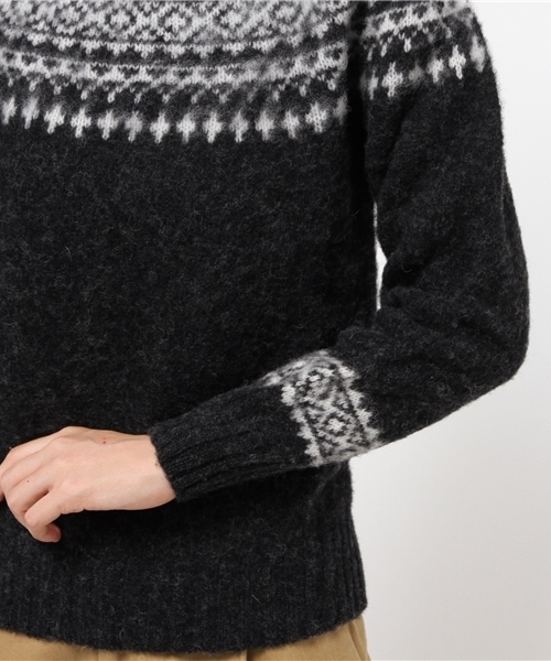 SHIPS for women（シップスフォーウィメン）の「【LEE 12月号掲載】 HARLEY（ハーレー）:シェットランド クルーネック（ニット/セーター・レディース・ダークグレー/ベージュ・ONE SIZE）」の8枚目の写真