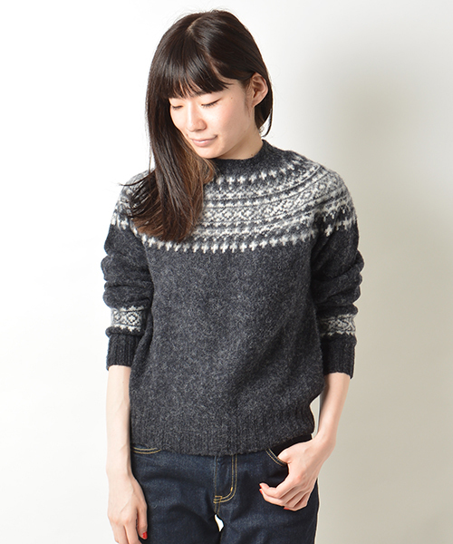 SHIPS for women（シップスフォーウィメン）の「【LEE 12月号掲載】 HARLEY（ハーレー）:シェットランド クルーネック（ニット/セーター・レディース・ダークグレー/ベージュ・ONE SIZE）」の12枚目の写真