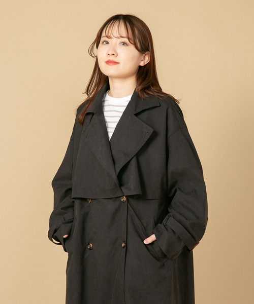 fort point(フォーポイント)の「【fort point/フォートポイント】アレンジカラーロングトレンチコート(トレンチコート・レディース・ブラック/カーキ/ベージュ・FREE)」の6枚目の写真
