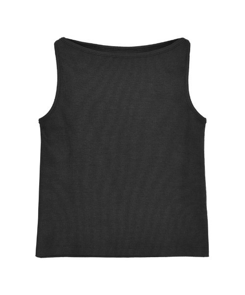 Re:EDIT（リエディ）の「[新色追加]ボートネックリブタンクトップ（タンクトップ・レディース・チャコールグレー/ブラック/ホワイト×ブラック/ホワイト/レッド・MEDIUM/LARGE）」の15枚目の写真