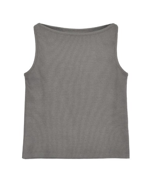 Re:EDIT（リエディ）の「[新色追加]ボートネックリブタンクトップ（タンクトップ・レディース・チャコールグレー/ブラック/ホワイト×ブラック/ホワイト/レッド・MEDIUM/LARGE）」の17枚目の写真