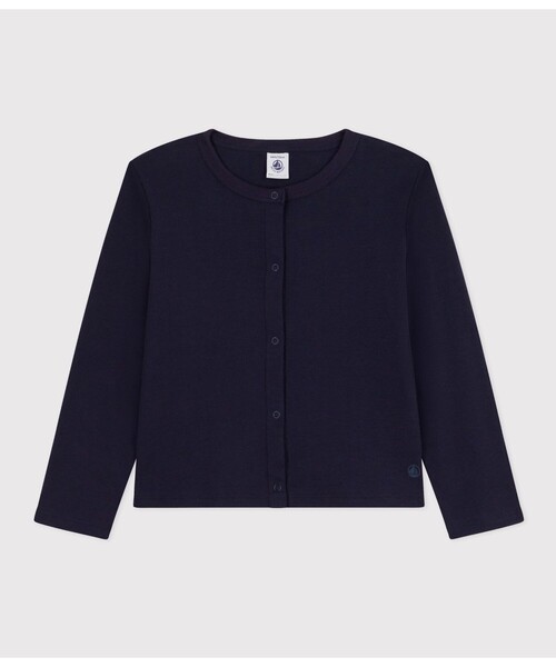 PETIT BATEAU(プチバトー)の「1x1コットンカーディガン(カーディガン/ボレロ・キッズ・ピンク/ホワイト/ネイビー・8YEAR/6YEAR/12YEAR/10YEAR)」の2枚目の写真
