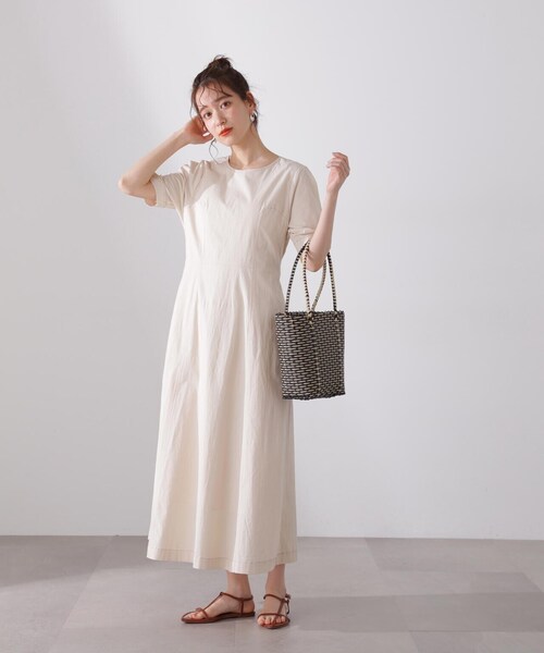 N.（N. Natural Beauty Basic）（エヌエヌナチュラルビューティーベーシック）の「【S Size Line】◆バックリボンコットンワンピース（ワンピース・レディース・ライトグリーン/オフホワイト/ブラック・SMALL/MEDIUM）」の9枚目の写真