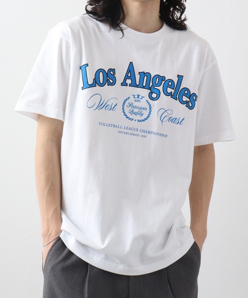 RGY（アールジーワイ）の「RGY LOS ANGELES プリントTシャツ（Tシャツ/カットソー・メンズ・オートミール/ネイビー/ホワイト・M/L）」の4枚目の写真