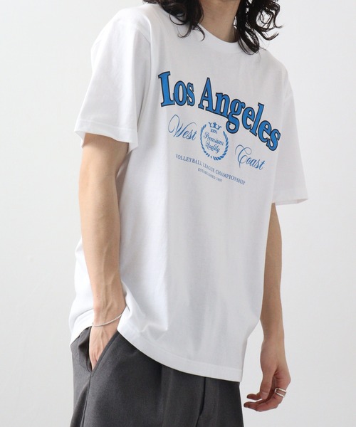 RGY（アールジーワイ）の「RGY LOS ANGELES プリントTシャツ（Tシャツ/カットソー・メンズ・オートミール/ネイビー/ホワイト・M/L）」の7枚目の写真