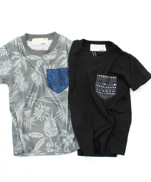 セール】胸ポケット付き総柄半袖Tシャツ（Tシャツ/カットソー
