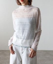 配色パイピングシアータートルプルオーバー