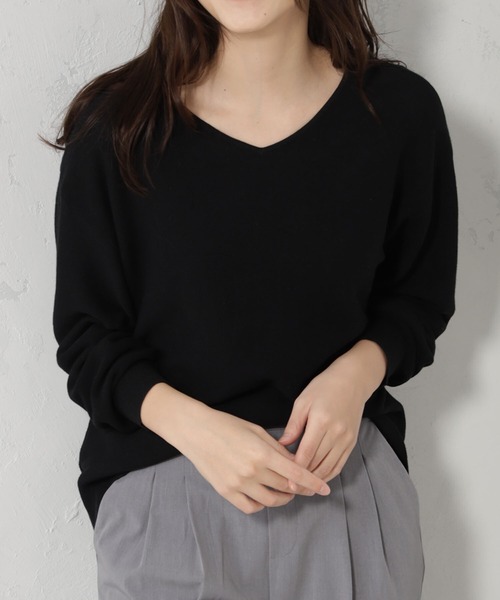 FOUND GOOD（ファウンドグッド）の「ナメラカニットVネックプルオーバー（ニット/セーター・レディース・ブラック/ピンク系2/ホワイト系5/グレー系/グリーン系2/ブラウン系・S/M/L）」の11枚目の写真