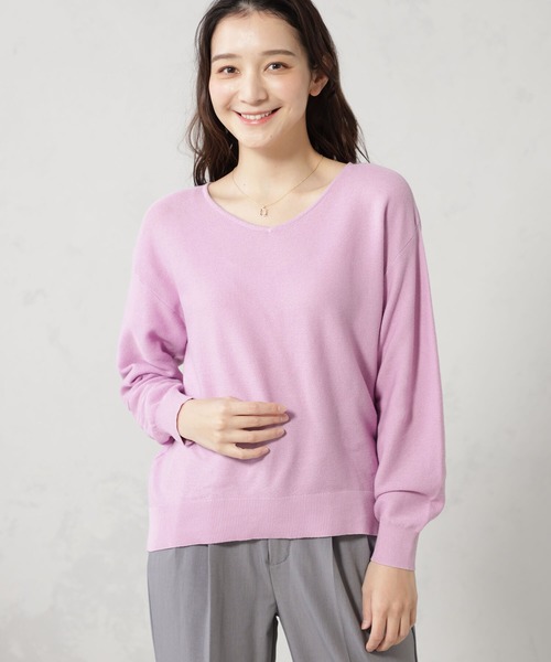 FOUND GOOD（ファウンドグッド）の「ナメラカニットVネックプルオーバー（ニット/セーター・レディース・ブラック/ピンク系2/ホワイト系5/グレー系/グリーン系2/ブラウン系・S/M/L）」の19枚目の写真