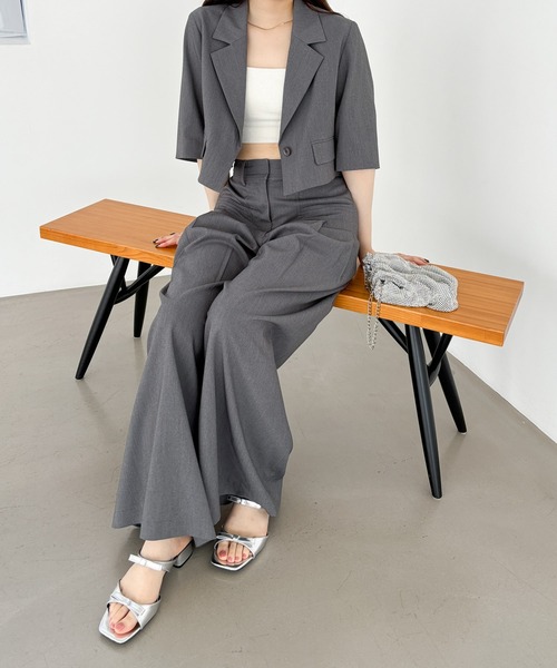 Heather(ヘザー)の「フラップショートジャケット(半袖) 111633(テーラードジャケット・レディース・ブラック/グレー/ベージュ・FREE)」の21枚目の写真