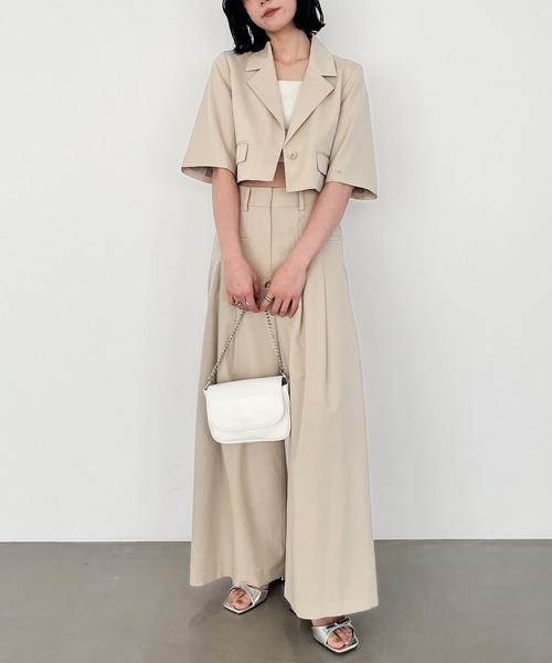 Heather（ヘザー）の「フラップショートジャケット（半袖