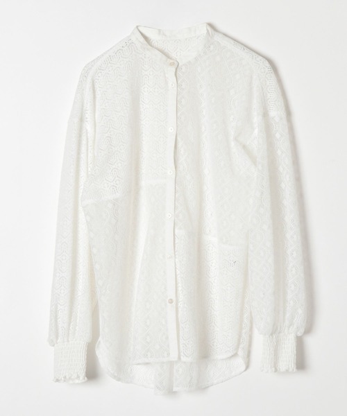 ⭐︎新品 未使用⭐︎ハグオーワー⭐︎カットワークレースパッチワークシャツ ホワイト ⭐︎新品 未使用⭐︎ハグオーワー⭐︎カットワークレースパッチ