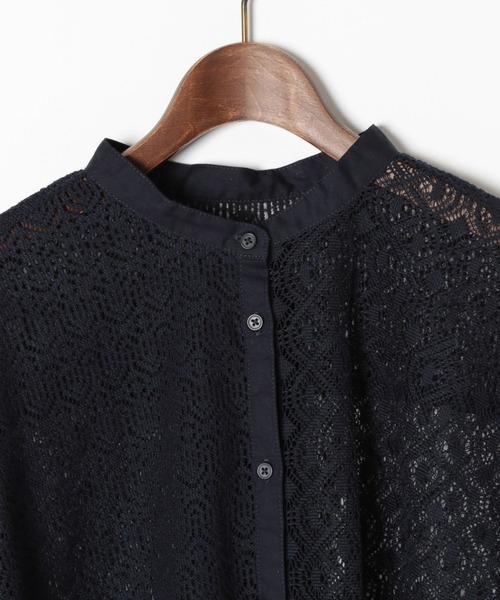 niko and...（ニコアンド）の「[MODE NORM CORE]スタンドレースパッチワークシャツ（シャツ/ブラウス・レディース・スモーク/オフホワイト・MEDIUM/LARGE）」の11枚目の写真