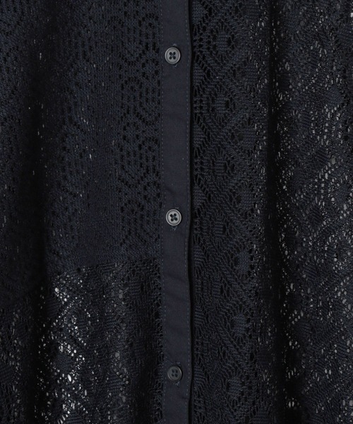 niko and...（ニコアンド）の「[MODE NORM CORE]スタンドレースパッチワークシャツ（シャツ/ブラウス・レディース・スモーク/オフホワイト・MEDIUM/LARGE）」の15枚目の写真