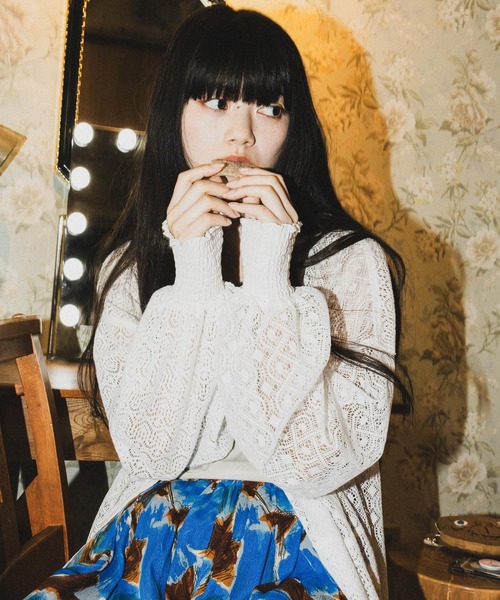 niko and...（ニコアンド）の「[MODE NORM CORE]スタンドレースパッチワークシャツ（シャツ/ブラウス・レディース・スモーク/オフホワイト・MEDIUM/LARGE）」の20枚目の写真