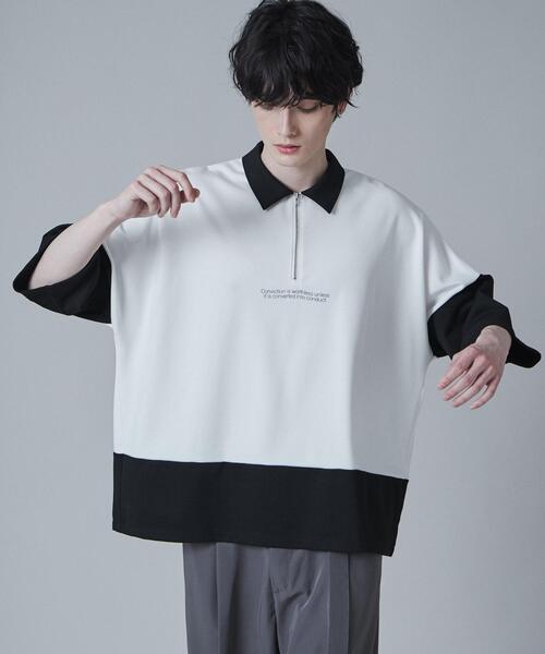 LUCY（ルーシー）の「LUCY/ドルマンポンチハーフジップT（Tシャツ/カットソー・メンズ・ブルー/ブラック/ダークグレー・MEDIUM/LARGE）」の2枚目の写真