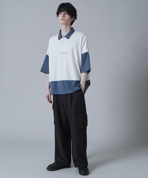 LUCY（ルーシー）の「LUCY/ドルマンポンチハーフジップT（Tシャツ/カットソー・メンズ・ブルー/ブラック/ダークグレー・MEDIUM/LARGE）」の5枚目の写真