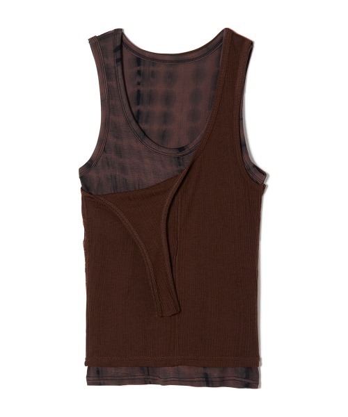 トップス Off Strap Layered Tank Top perverze Off Strap Layered Tank Top/White｜PERVERZE | パーバーズの