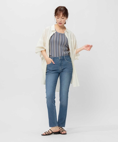 EDWIN(エドウィン)の「【接触冷感】【EDWIN】クールスリムストレート(デニムパンツ・レディース・ライトインディゴブルー・XS/S/M/L)」の8枚目の写真