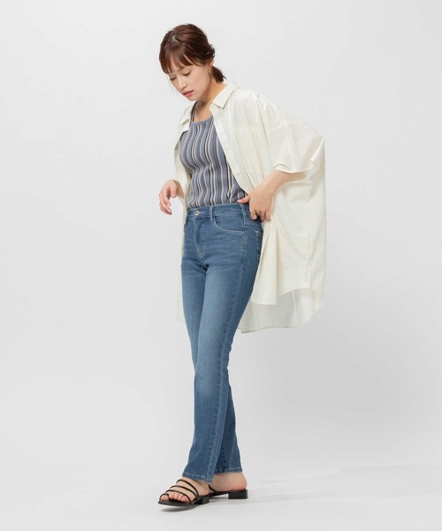 EDWIN(エドウィン)の「【接触冷感】【EDWIN】クールスリムストレート(デニムパンツ・レディース・ライトインディゴブルー・XS/S/M/L)」の6枚目の写真