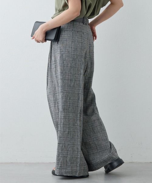 GALLARDAGALANTE（ガリャルダガランテ）の「【HERITANOVUM】リネンチェックスラックスパンツ（スラックス・レディース・グレー・1/0）」の7枚目の写真