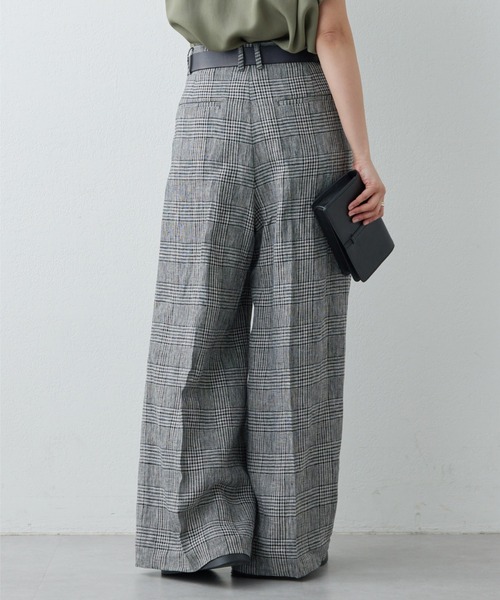 GALLARDAGALANTE（ガリャルダガランテ）の「【HERITANOVUM】リネンチェックスラックスパンツ（スラックス・レディース・グレー・1/0）」の8枚目の写真