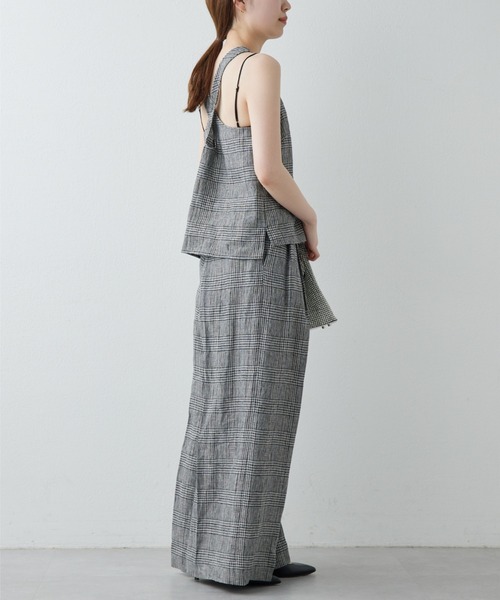 GALLARDAGALANTE（ガリャルダガランテ）の「【HERITANOVUM】リネンチェックスラックスパンツ（スラックス・レディース・グレー・1/0）」の11枚目の写真