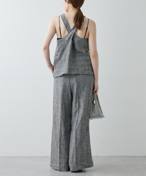 GALLARDAGALANTE（ガリャルダガランテ）の「【HERITANOVUM】リネンチェックスラックスパンツ（スラックス・レディース・グレー・1/0）」の12枚目の写真