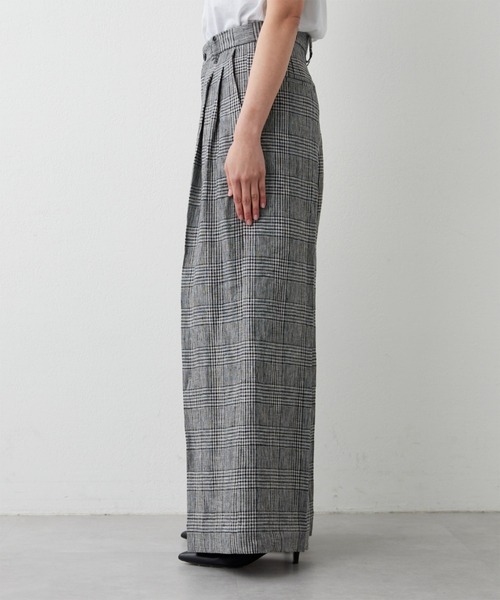 GALLARDAGALANTE（ガリャルダガランテ）の「【HERITANOVUM】リネンチェックスラックスパンツ（スラックス・レディース・グレー・1/0）」の15枚目の写真