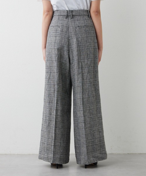 GALLARDAGALANTE（ガリャルダガランテ）の「【HERITANOVUM】リネンチェックスラックスパンツ（スラックス・レディース・グレー・1/0）」の16枚目の写真