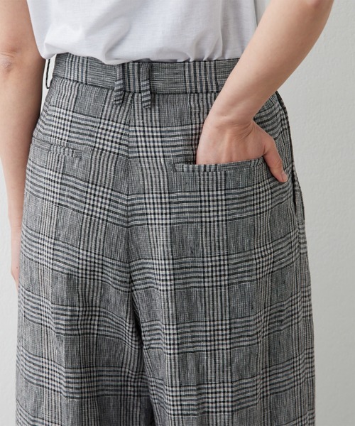 GALLARDAGALANTE（ガリャルダガランテ）の「【HERITANOVUM】リネンチェックスラックスパンツ（スラックス・レディース・グレー・1/0）」の17枚目の写真