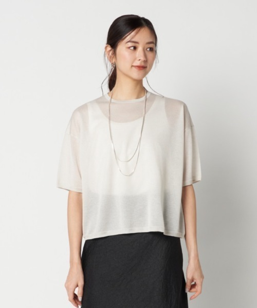 HALF SLEEVE CREW NECK KNIT